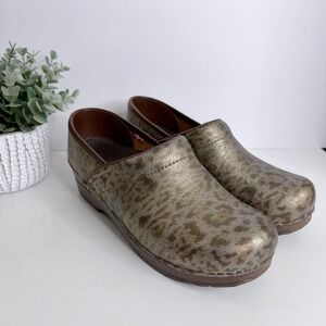 Sanita Professional Clogs Cheetah Leopard Print Nurse Doctors Comfort Size 8 39‎